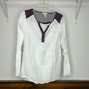 White and Black Floral Women's Top